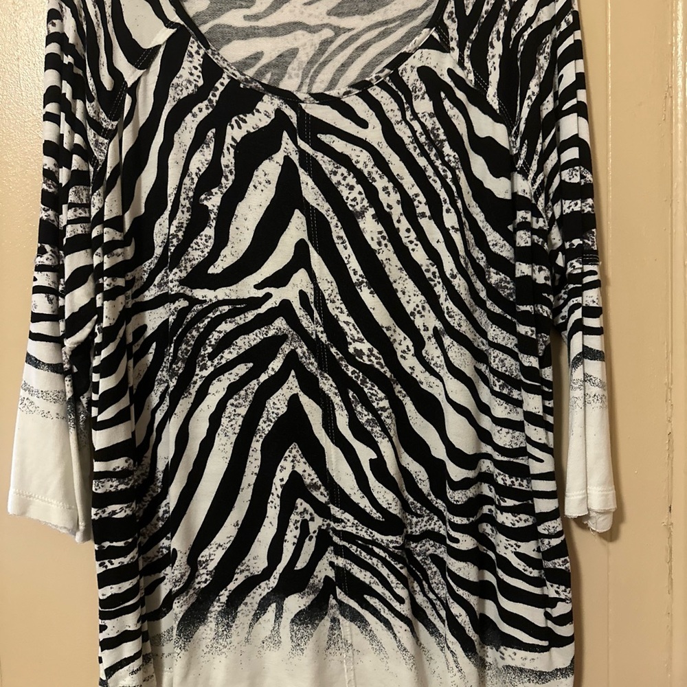 Multiples Zebra Print Women's Top